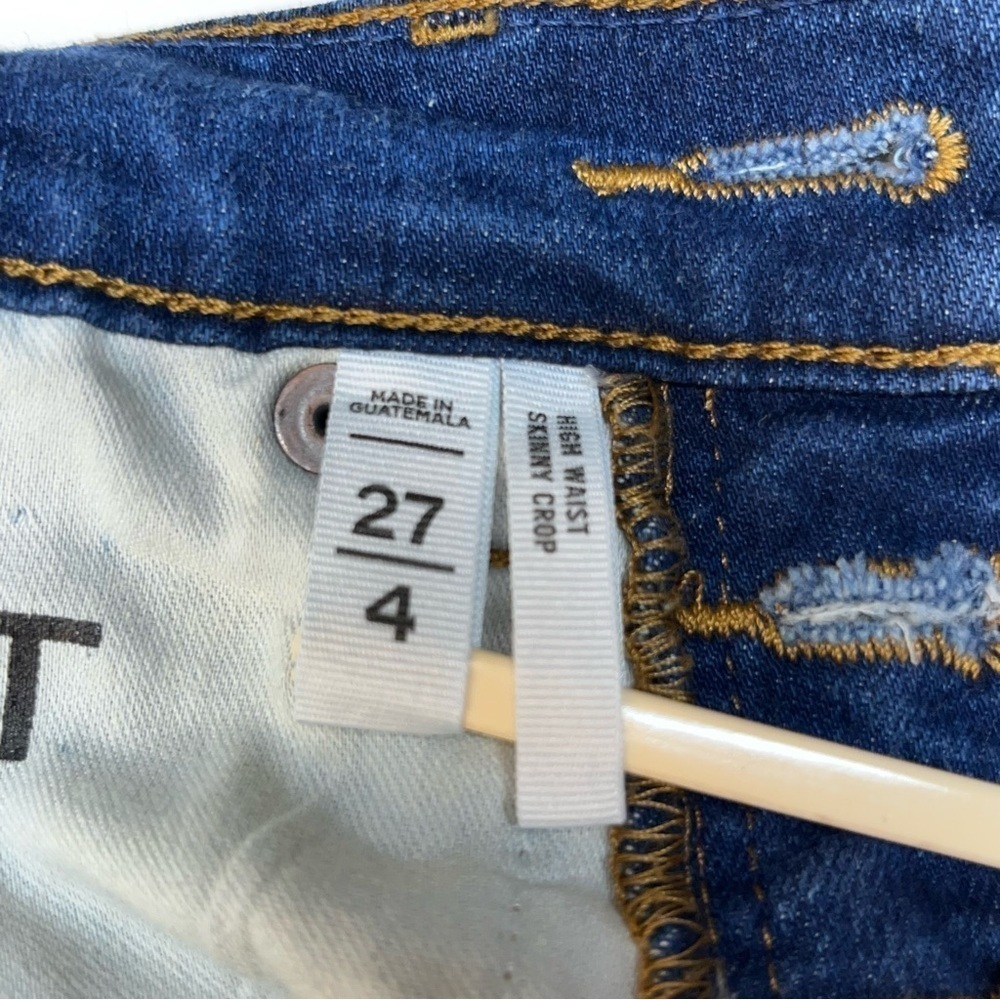 LOFT Cropped Button Fly Skinny Jeans Women's 27/4 High Waist Distressed Stretch - Picture 8 of 13